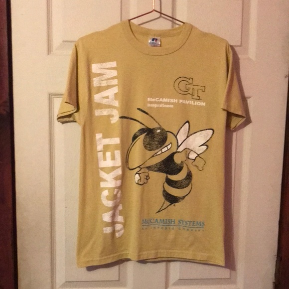 Georgia Tech Yellowjackets Basketball Yellow T-Shirt Men’s Small S - Picture 1 of 12
